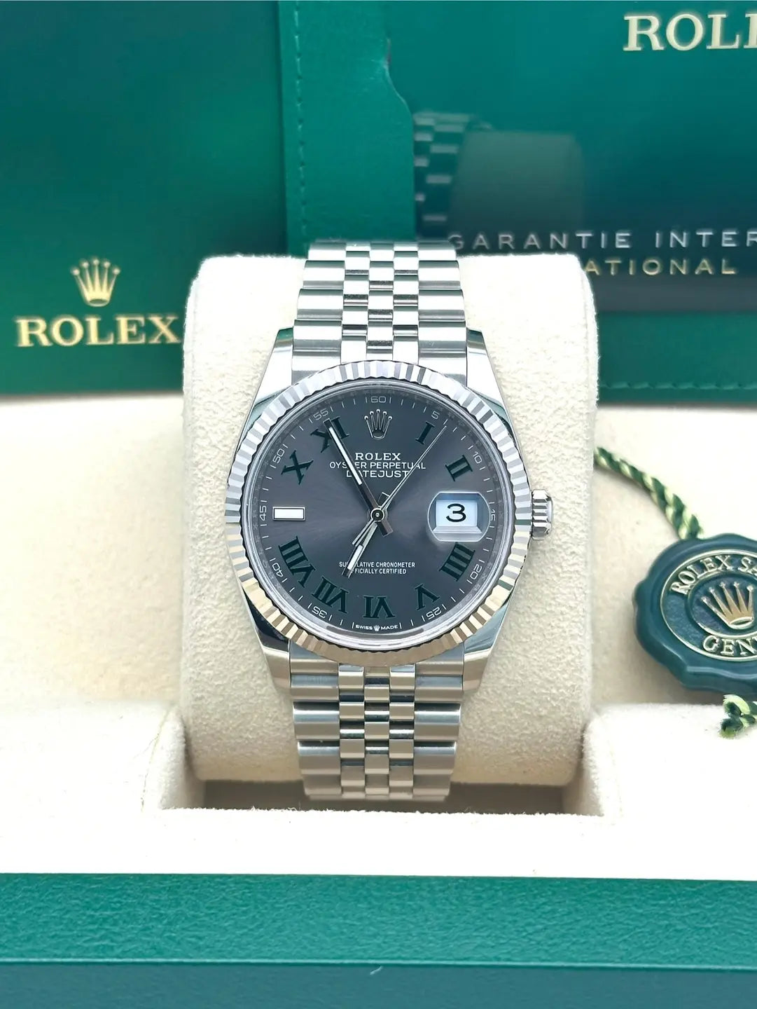 Rolex White Rolesor Datejust 36  - Slate Roman Dial - Jubilee Bracelet - 126234
