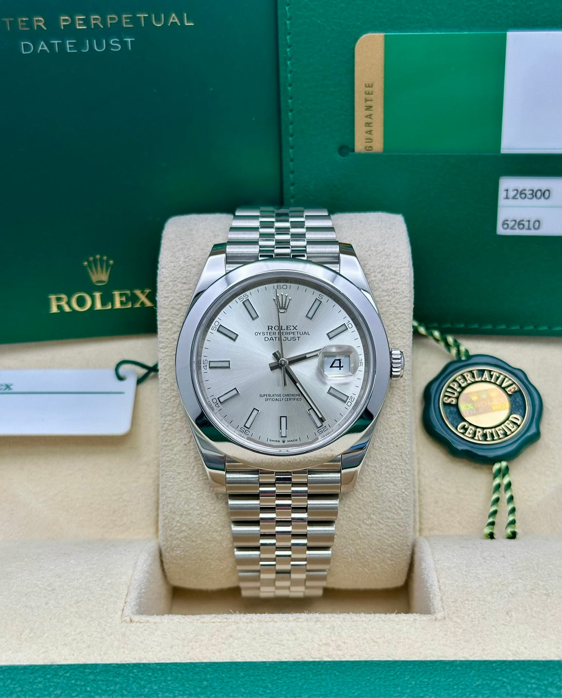Rolex Datejust 41 126300, 1899, silver dial, Jubilee bracelet