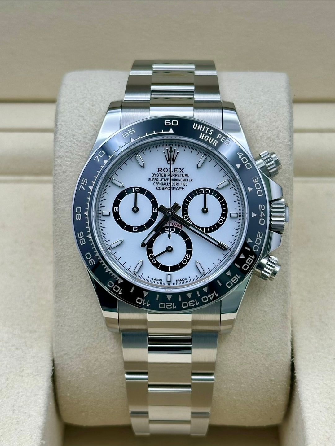 Rolex Daytona Panda 126500LN, 2026, white dial, Oyster bracelet