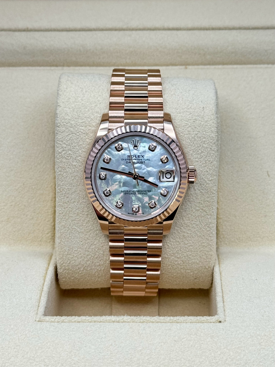 Rolex Datejust 31 278275, 2024, mother of pearl dial, President bracelet