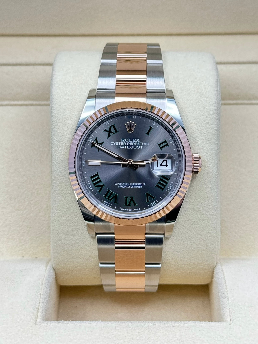 Rolex Datejust 36 126231, 2024, Wimbledon dial, Oyster bracelet