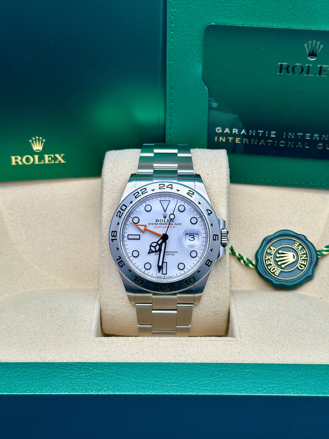 Rolex Oyster Perpetual Explorer II Watch - Oystersteel - White Dial - Oyster Bracelet -  226570 w