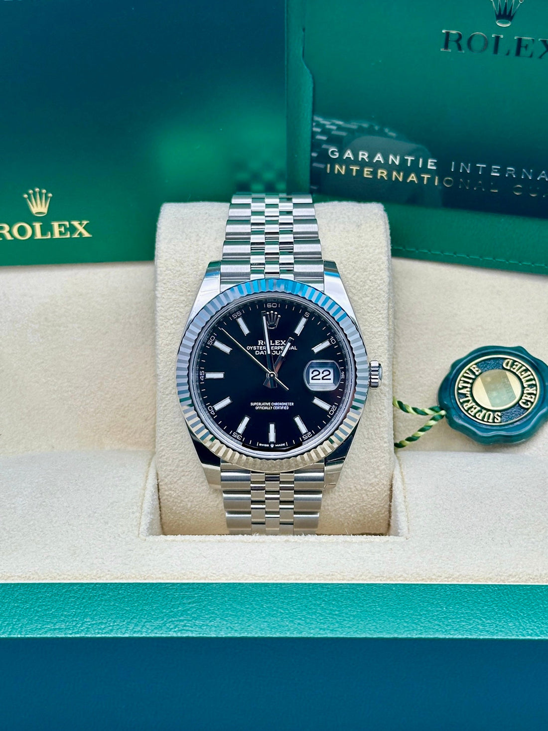 Rolex Steel and White Gold Rolesor Datejust 41 Watch - Fluted Bezel - Black Index Dial - Jubilee Bracelet - 126334 bkij