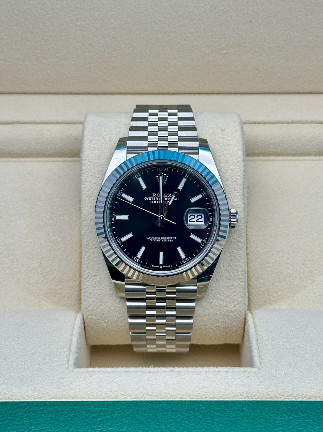 Rolex Datejust 41 126334, 2024, black index dial, Jubilee bracelet