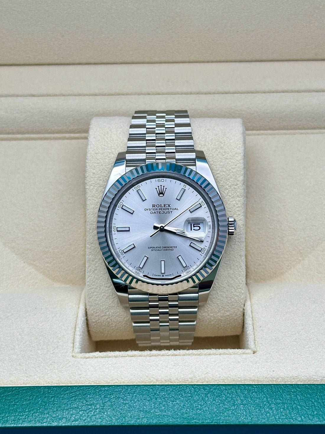 Rolex Datejust 41 126334, 2024, silver index dial, Jubilee bracelet