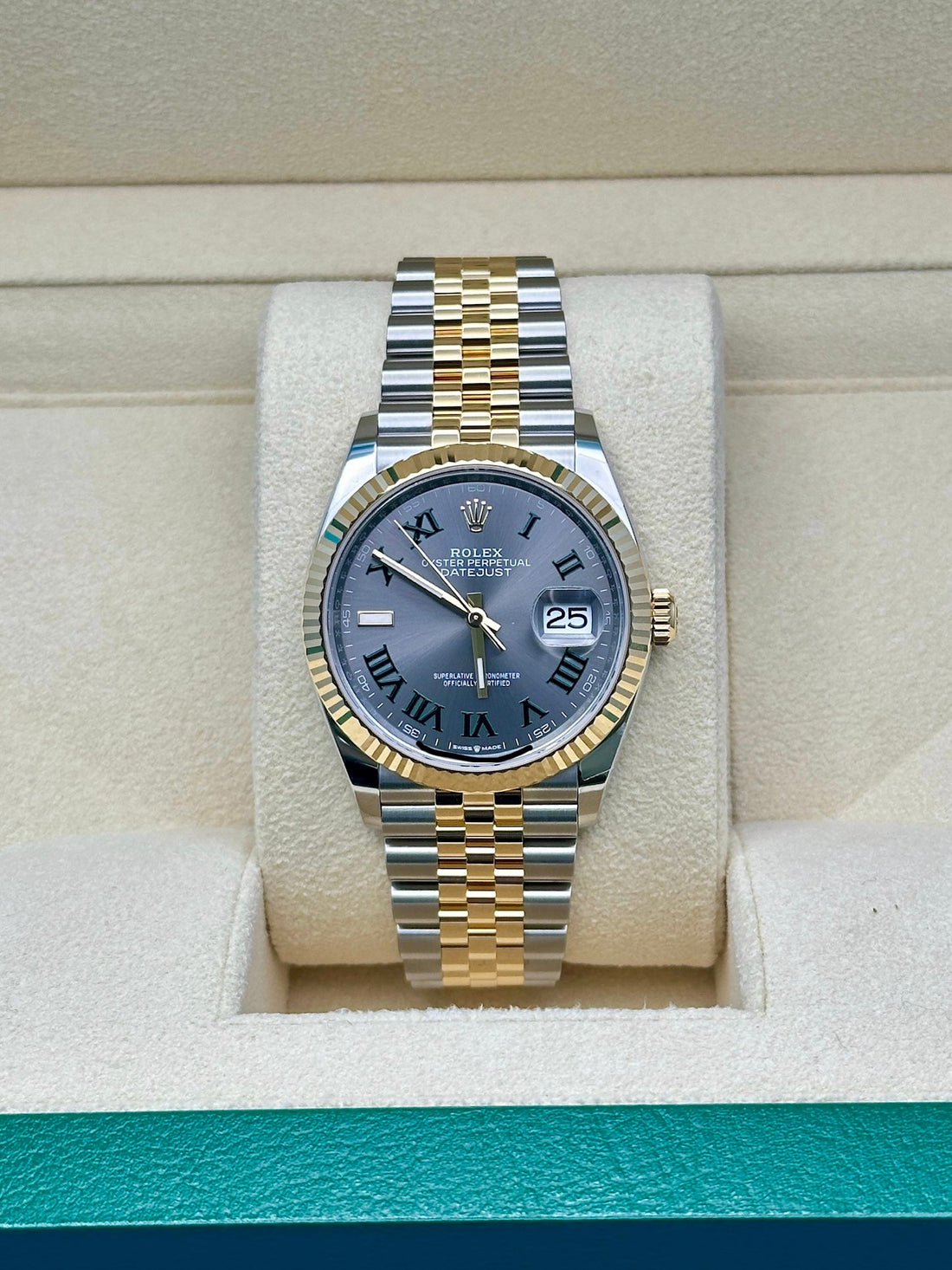Rolex Datejust 36 126233, 2024, slate Roman dial, Jubilee bracelet