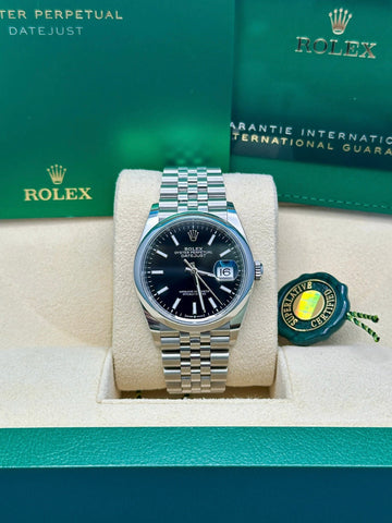 Rolex Steel Datejust 36  - Black Index Dial - Jubilee Bracelet - 126200 bkij
