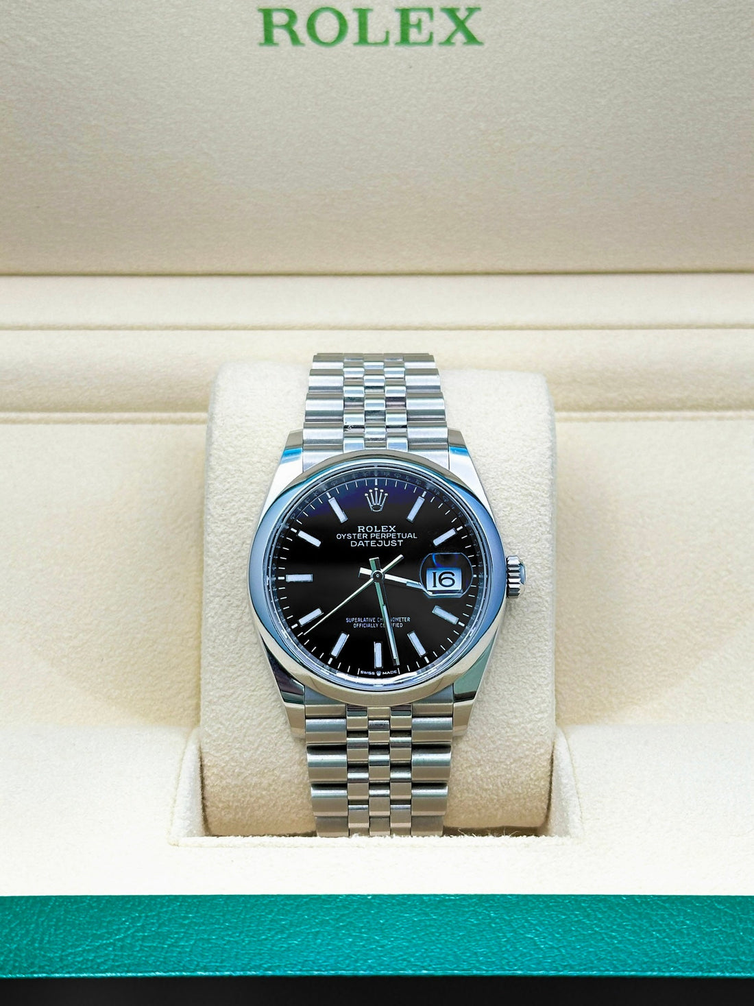 Rolex Datejust 36 126200, 2024, black index dial, Jubilee bracelet