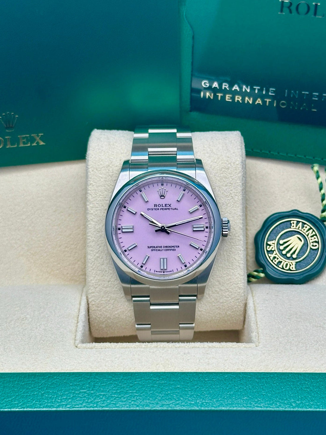 Rolex Oyster Perpetual 36 Watch - Domed Bezel - Candy Pink Index Dial - Oyster Bracelet - 2020 Release - 126000 cpio