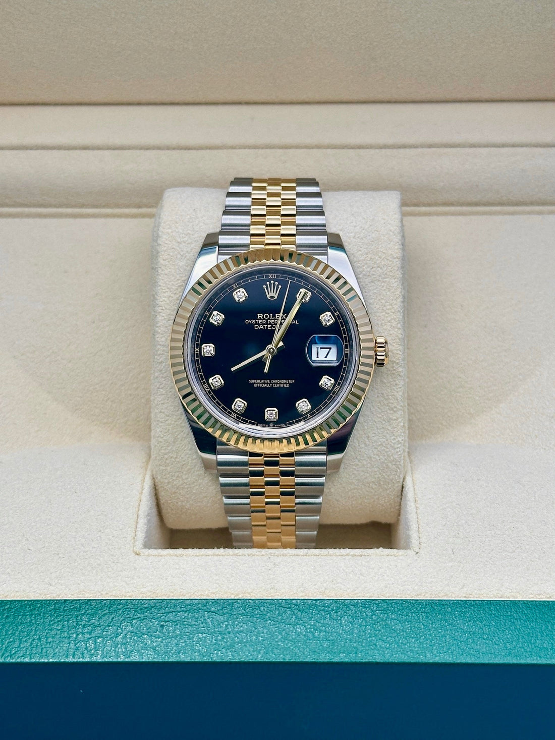 Rolex Datejust 41 126333, 2024, black diamond dial, Jubilee bracelet