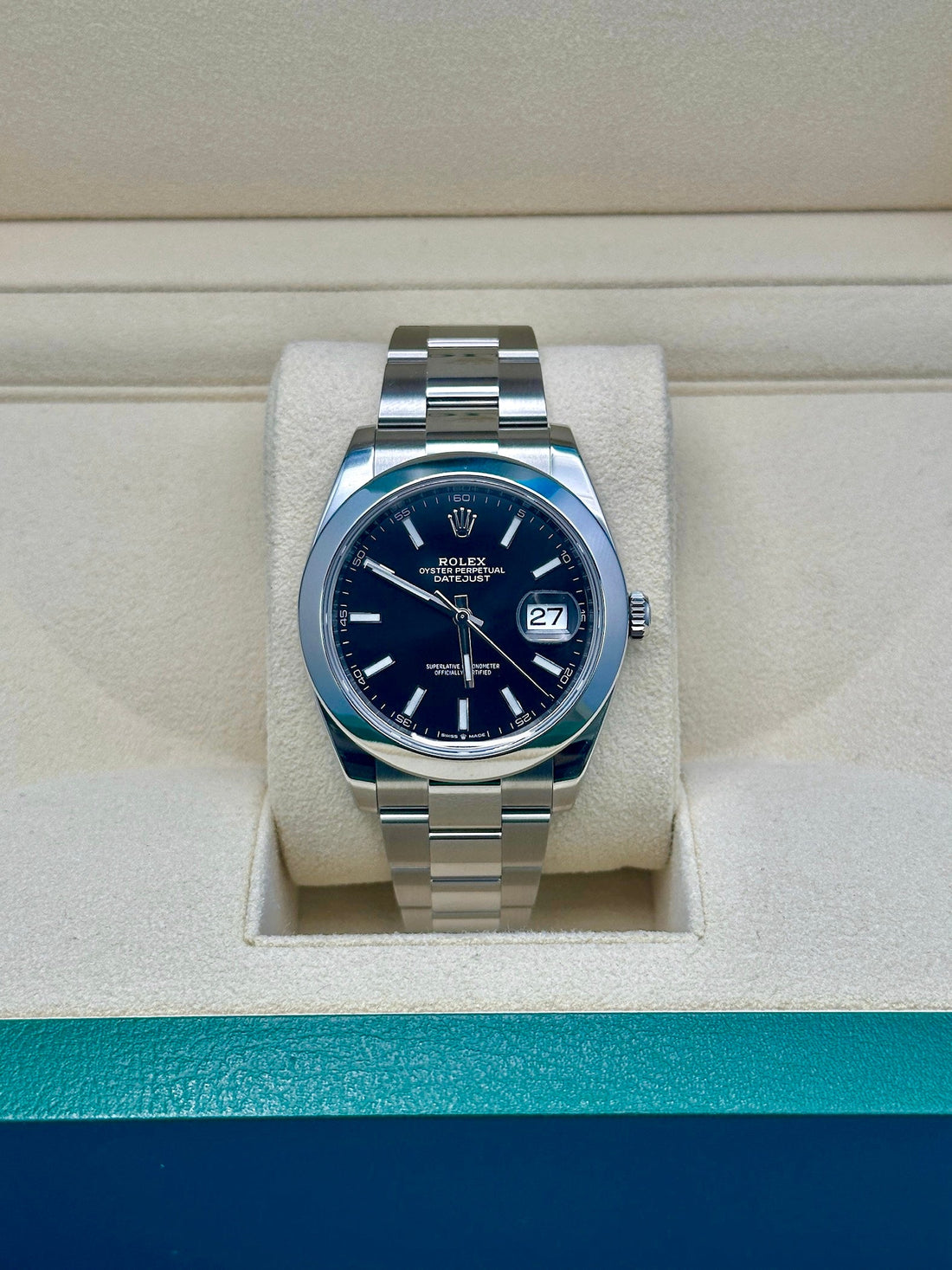 Rolex Datejust 41 126300, 2024, black index dial, Oyster bracelet