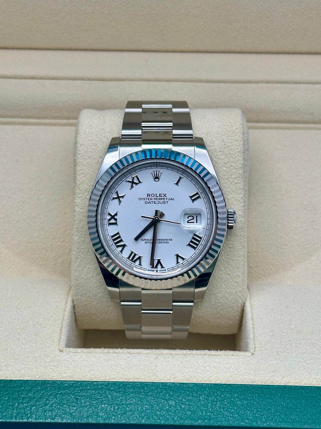 Rolex Datejust 41 126334, 2024, white Roman dial, Oyster bracelet