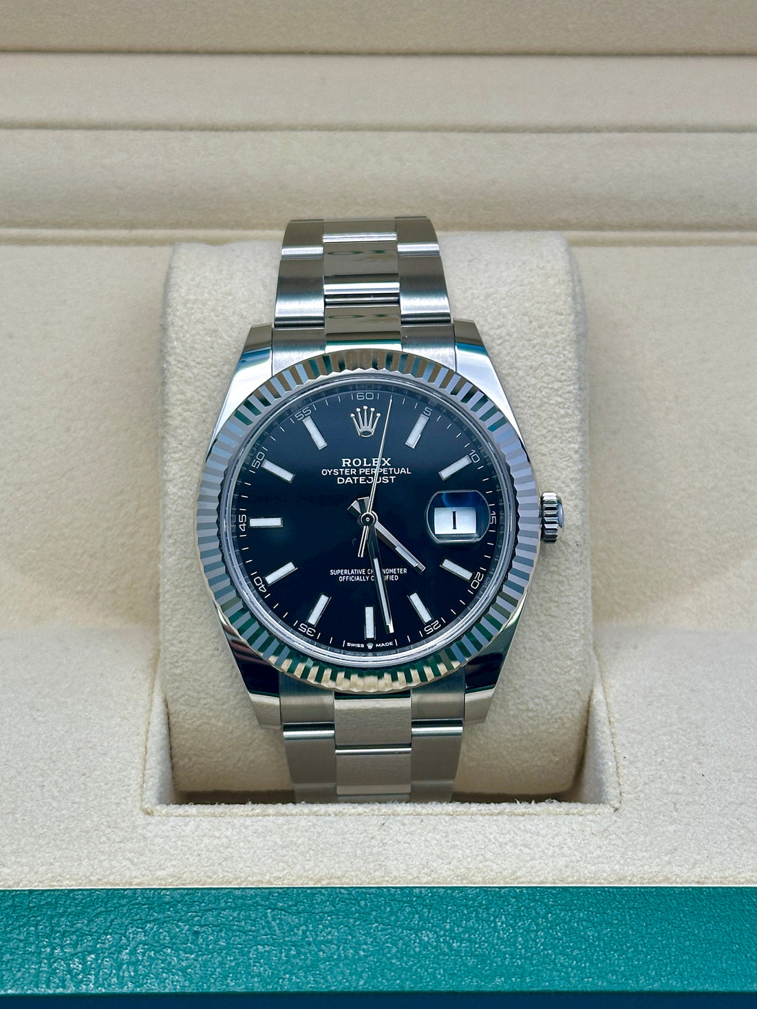 Rolex Datejust 41 126334, 2024, black index dial, Oyster bracelet