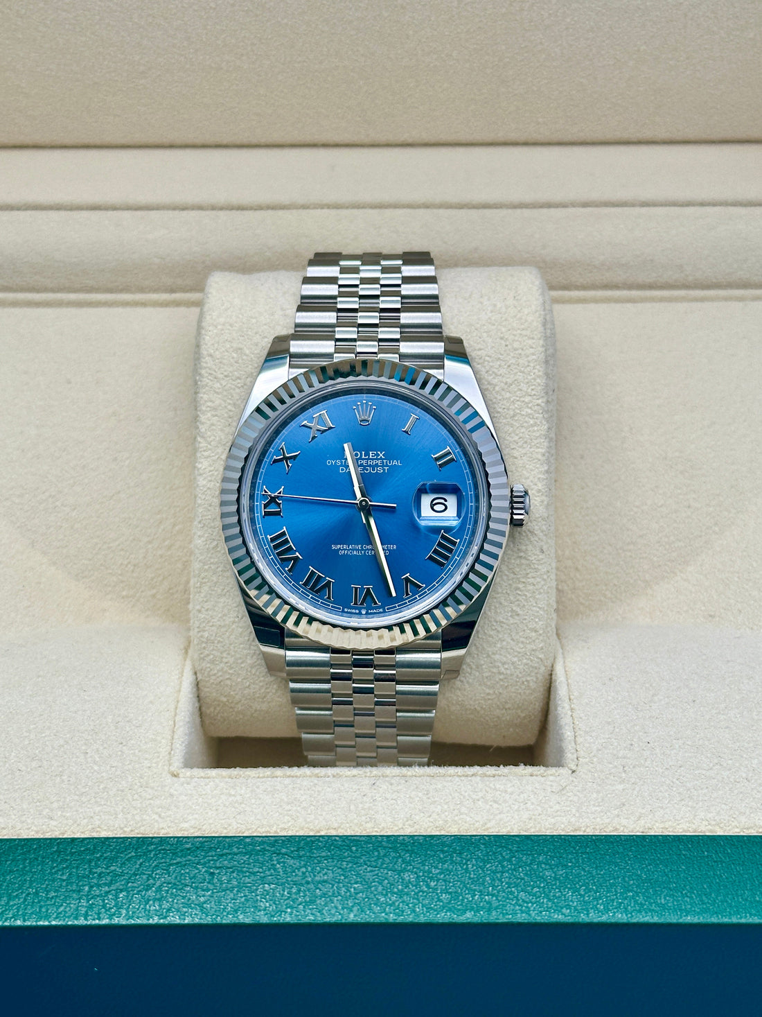 Rolex Datejust 41 126334, 2024, blue Roman dial, Jubilee bracelet