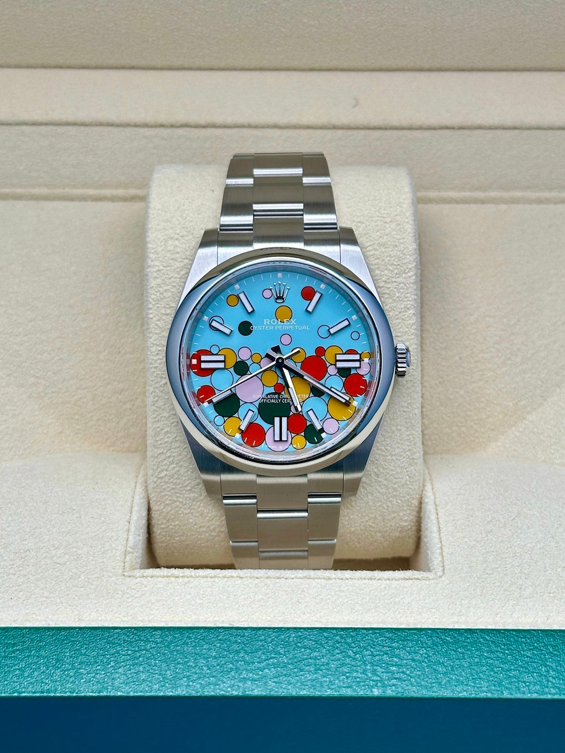 Rolex Oyster Perpetual 41 124300, 2023, blue dial, Oyster bracelet