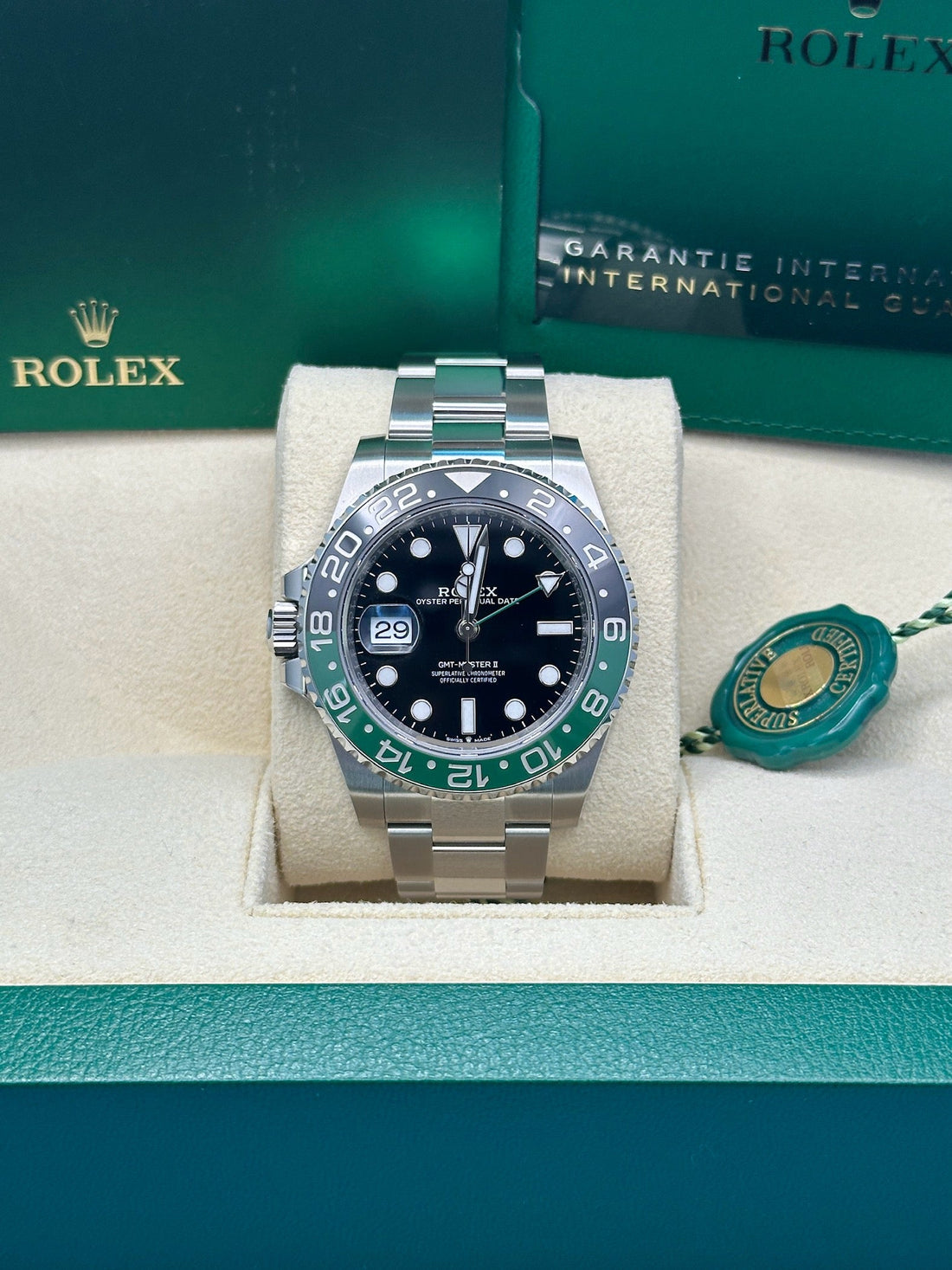 Rolex Oystersteel "Sprite" GMT-Master II Watch - Bidirectional Rotatable 24-Hour Graduated Bezel - 126720vtnr