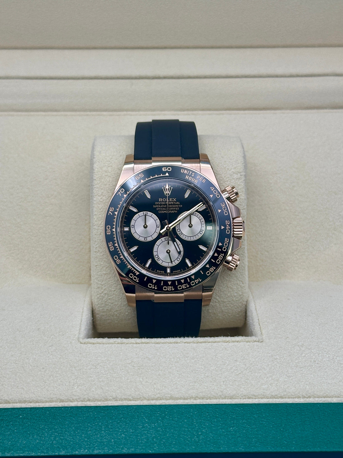 Rolex Daytona 126515LN, 2024, black and sundust index dial, Oysterflex bracelet