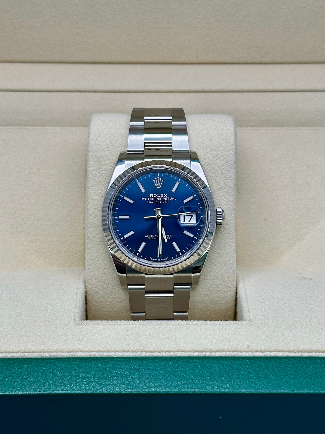 Rolex Datejust 36 126234, 2024, blue index dial, Oyster bracelet