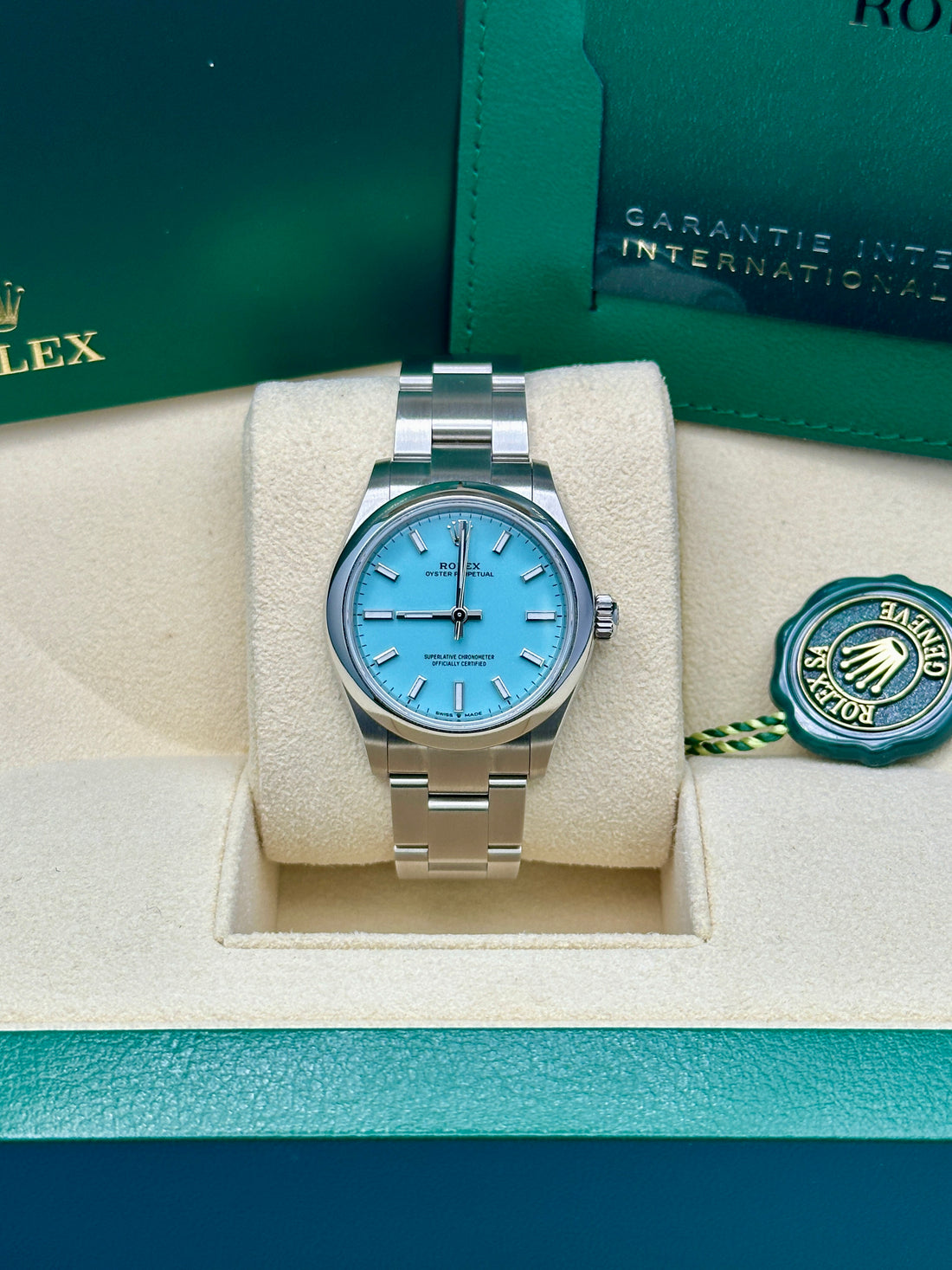 Rolex Oyster Perpetual 31 Watch - Domed Bezel - Tiffany Dial - Oyster Bracelet - 2020 Release - 277200 tiff