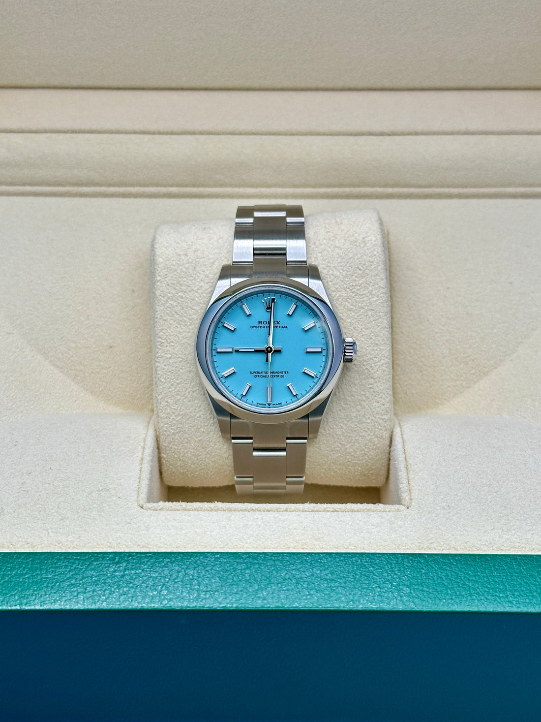 Rolex Oyster Perpetual 31 277200, 2024, tiffany dial, Oyster bracelet