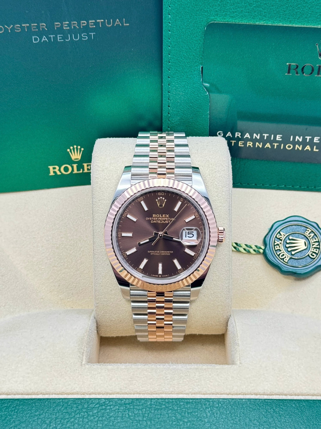 Rolex Steel and Everose Rolesor Datejust 41  - Chocolate Index Dial - Jubilee Bracelet - 126331 choij
