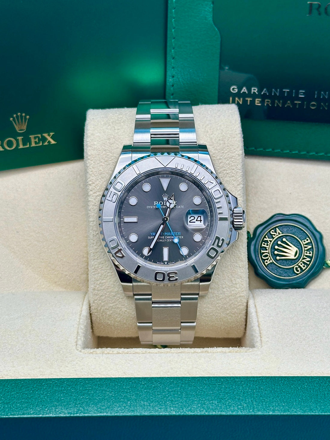 Rolex Steel and Platinum Yacht-Master 40 Watch - Dark Rhodium Dial - 3235 Movement - 126622 dkrh