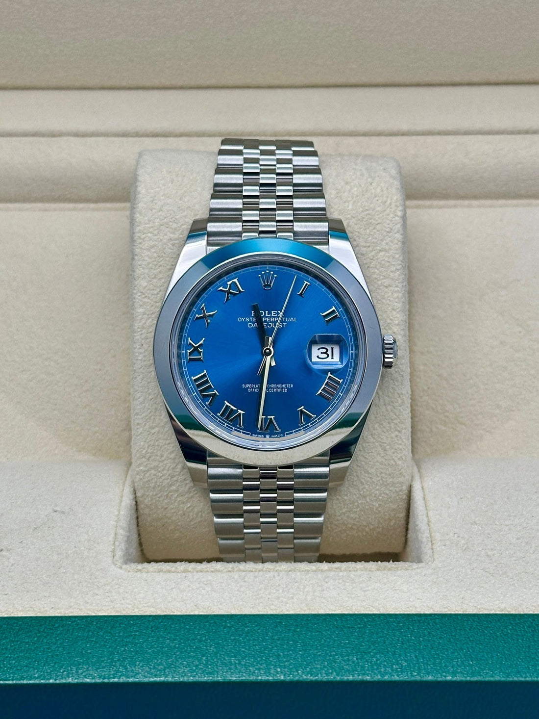 Rolex Datejust 41 126300, 2024, blue Roman dial, Jubilee bracelet