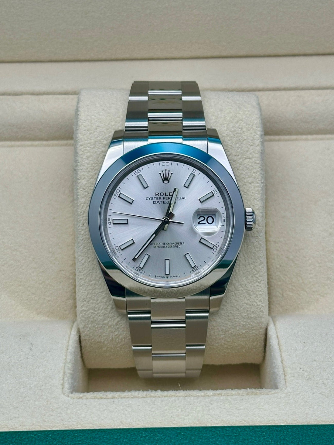 Rolex Datejust 41 126300, 2024, silver index dial, Oyster bracelet