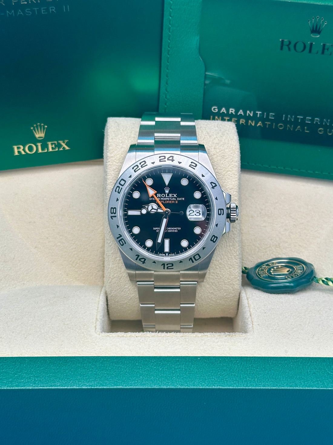 Rolex Oyster Perpetual Explorer II Watch - Oystersteel - Black Dial - Oyster Bracelet - 2021 Release - 226570 bk