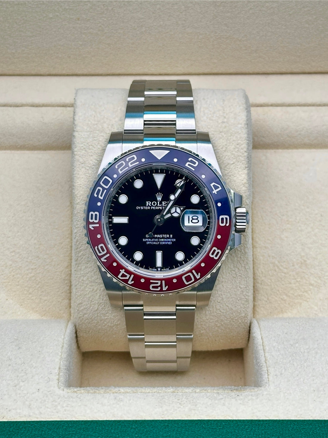 Rolex GMT-Master II 40 Pepsi 126710BLRO, 2023, black dial, Oyster bracelet