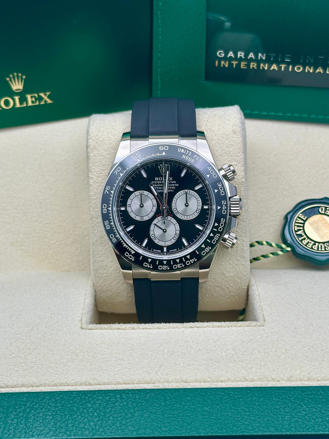 Rolex White Gold  Daytona   - Black And Steel Index Dial - 126519ln bkstiof
