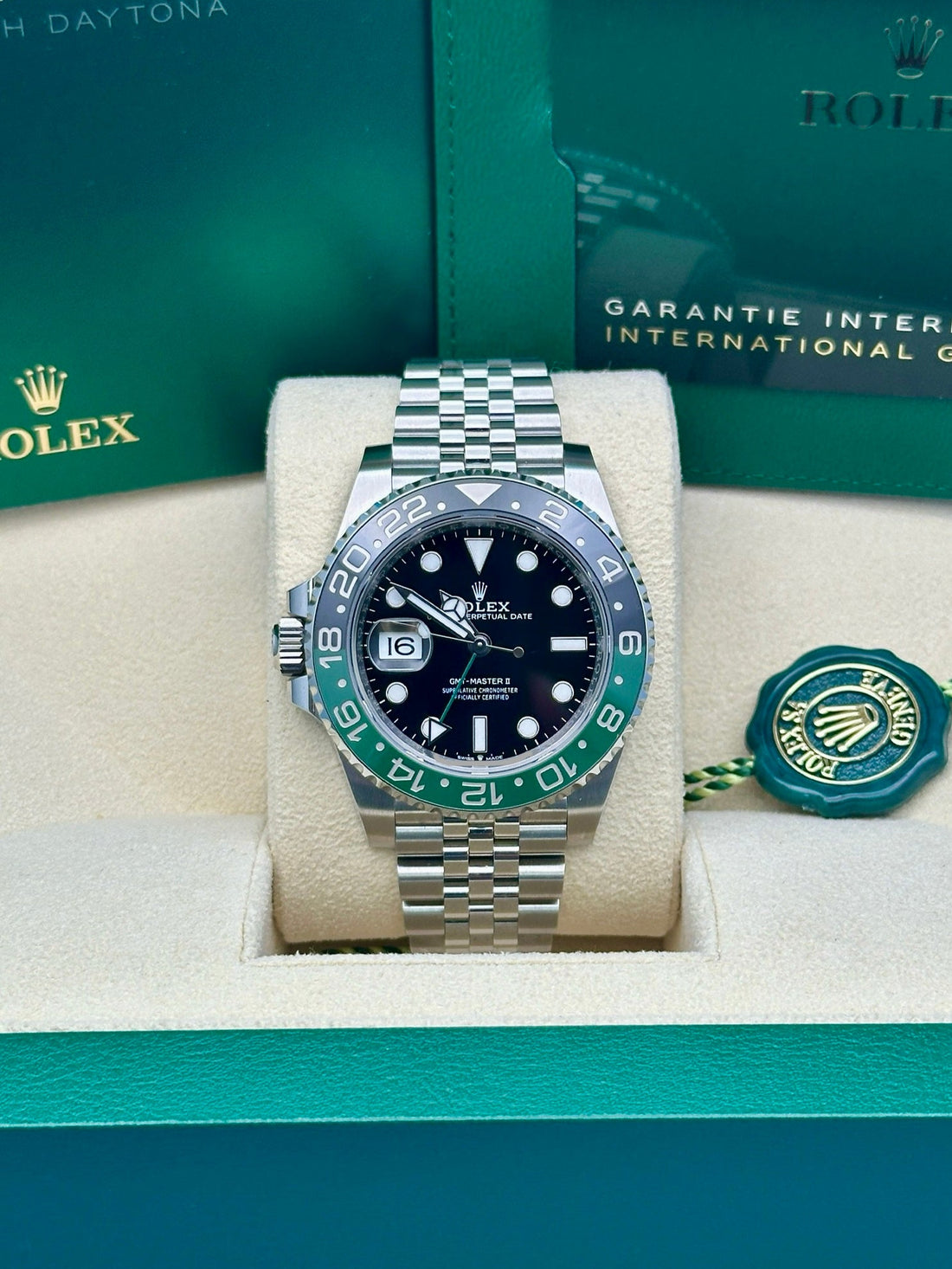 Rolex Oystersteel "Sprite" GMT-Master II Watch - Bidirectional Rotatable 24-Hour Graduated Bezel - 126720vtnr