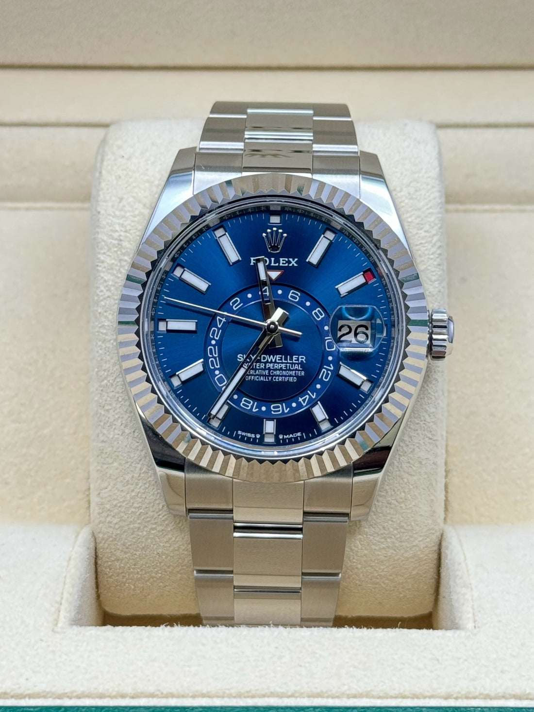 Rolex Sky-Dweller 336934, 2024, blue index dial, Oyster bracelet