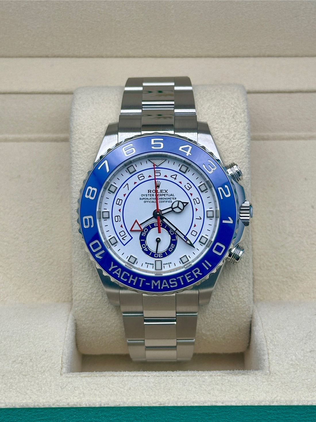 Rolex Yacht-Master II 44 116680, 2021, matt white dial, steel bracelet