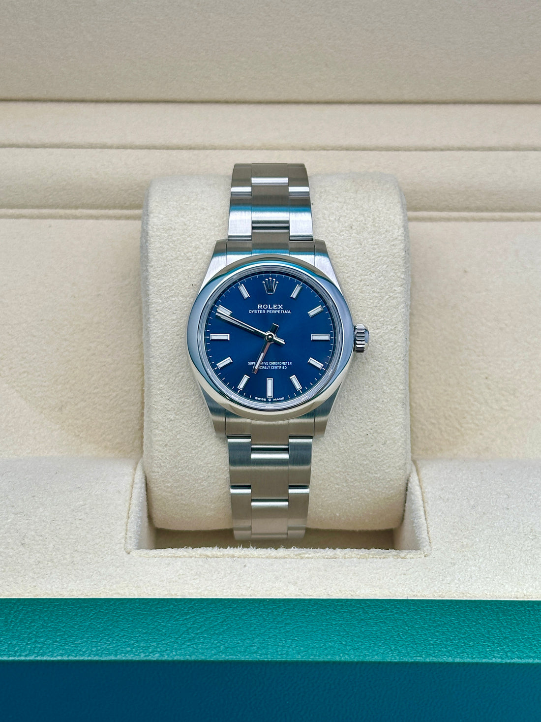 Rolex Oyster Perpetual 28 276200, 2023, blue index dial, Oyster bracelet