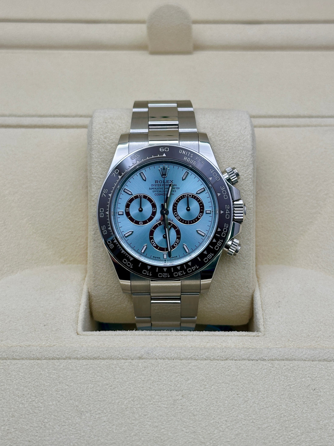 Rolex Daytona 126506, 2024, ice blue index dial, Oyster bracelet