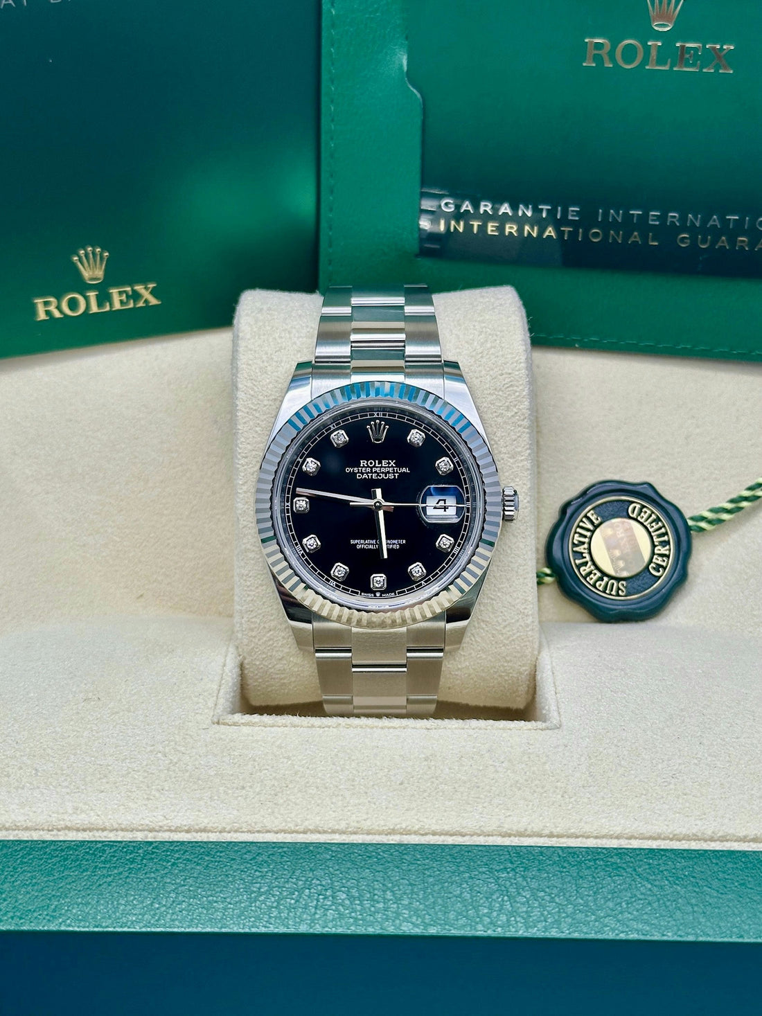 Rolex Steel and White Gold Rolesor Datejust 41  - Black Diamond Dial - Oyster Bracelet - 126334 bkdo