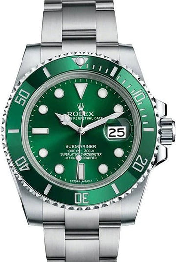 Rolex Steel Submariner Date New Card - The Hulk - Green Dial - 116610LV