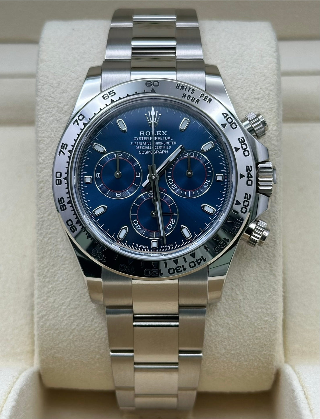 Rolex Daytona 40 116509, 2020, blue index dial, Oyster bracelet