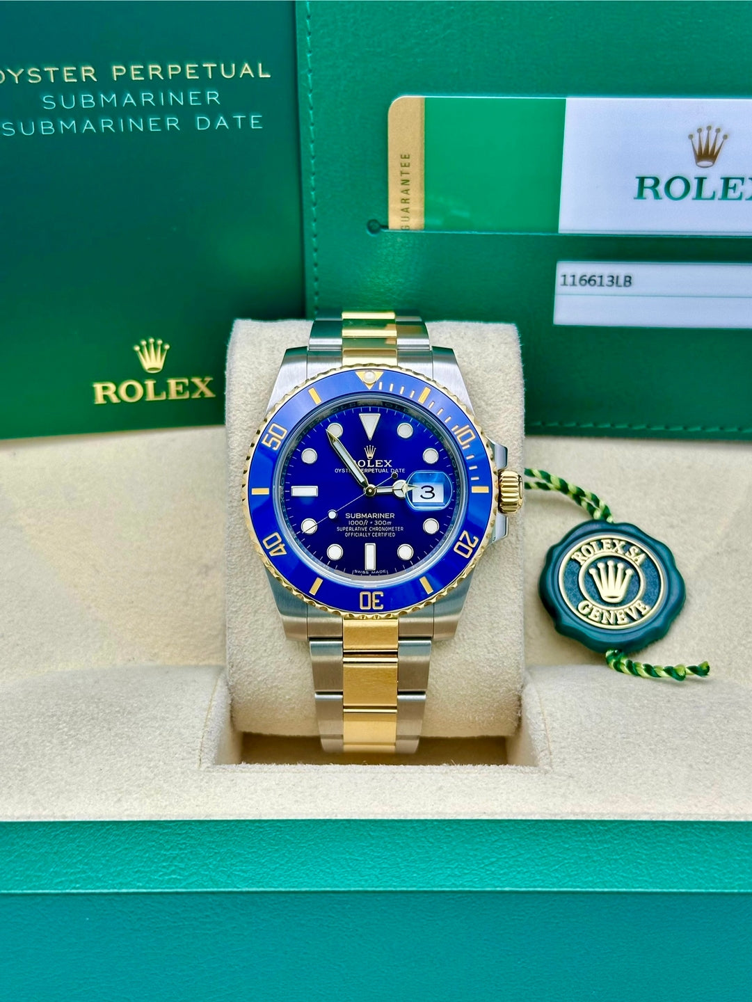 Rolex Steel and Gold Rolesor Submariner Date  - Blue Dial - 116613 blu