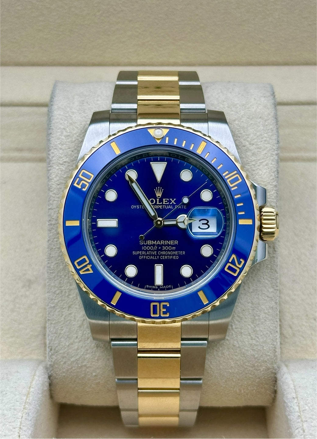 Rolex Submariner Date 116613LB, 2017, blue dial, Oyster bracelet