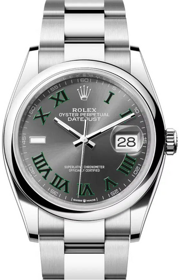 Rolex Oystersteel Datejust 36  - Wimbledon Dial - Oyster Bracelet - 126200 wimoys