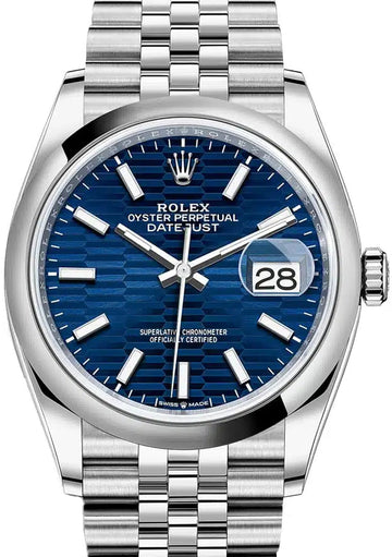 Rolex Steel Datejust 36  - Blue Motif Dial - Jubilee Bracelet - 126200