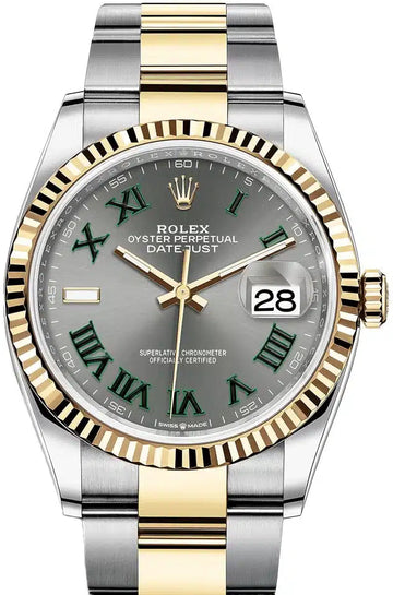 Rolex Steel and Yellow Gold Rolesor Datejust 36  - Wimbledon Dial - Oyster Bracelet - 126233