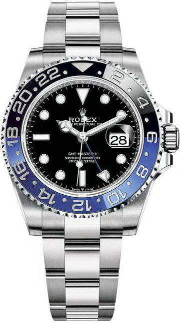 Rolex Steel GMT-Master II 40  - Black And Blue Batman Bezel - Black Dial - Oyster Bracelet - 126710BLNR