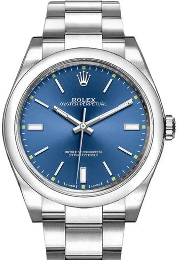 Rolex Steel Oyster Perpetual 39  - Blue Index Dial - 114300 blio