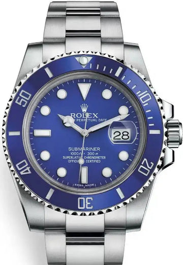 Rolex White Gold Submariner Date  - Blue Bezel - Blue Dial - 116619LB