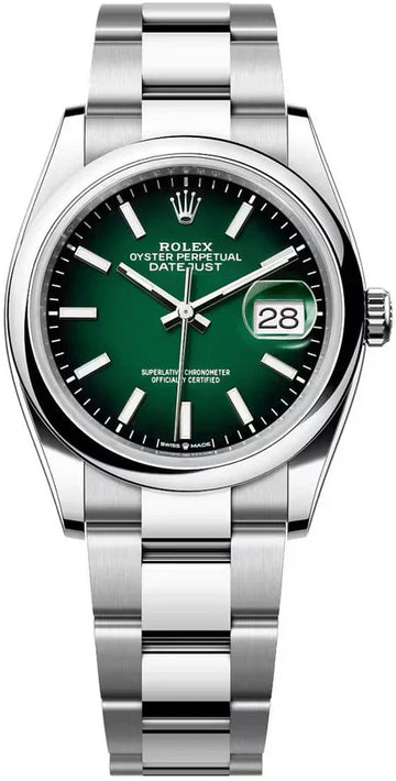 Rolex White Rolesor Datejust 36  - Green Ombré Dial - Oyster Bracelet - 126200