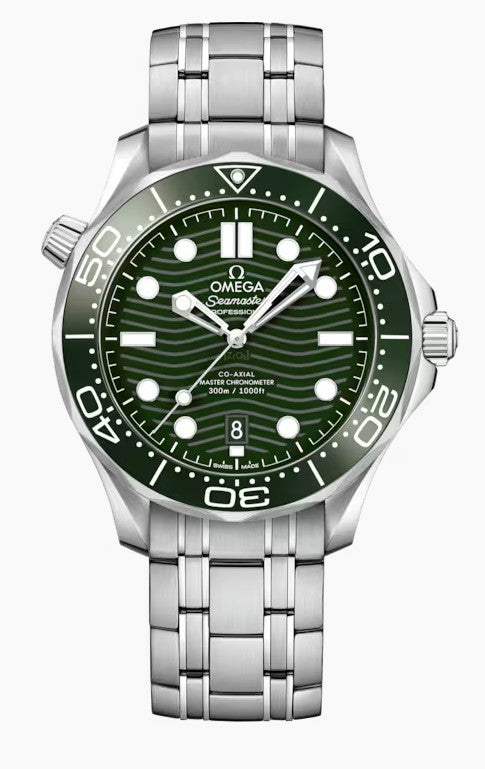 Omega Seamaster Diver 300M Co-Axial Master Chronometer Watch - 42 mm Steel Case - Green Ceramic Dial - 210.30.42.20.10.001