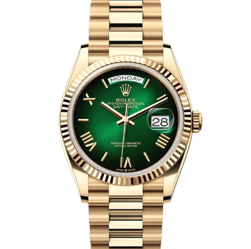 Rolex Day-Date 40 Green Ombre Dial 18K Yellow Gold President